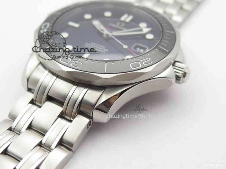 0227 Seamaster 300M SS MK 1:1 Best Edition Black Dial Ceramic Bezel On SS Bracelet A TopPick 8177